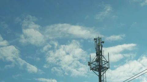 Equipment of Mobile Operator Close-up, Cellular GSM tower with 3g, 5g Transmitte 스톡 동영상 333188266