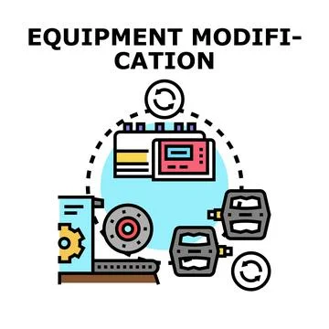 Equipment modification process icon changing components Stock Illustration