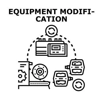Equipment modification process icon changing components Stock Illustration