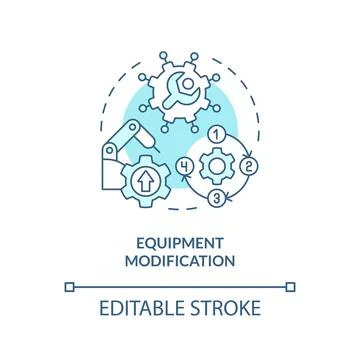 Equipment modification turquoise concept icon Stock Illustration