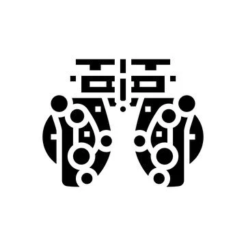 Equipment optometry vision eye glyph icon vector illustration Stock Illustration