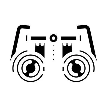 Equipment optometry vision eye glyph icon vector illustration Stock Illustration