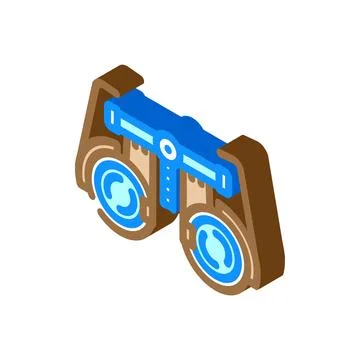 Equipment optometry vision eye isometric icon vector illustration Stock Illustration