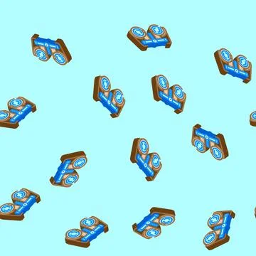 Equipment optometry vision eye isometric icon seamless pattern Stock Illustration