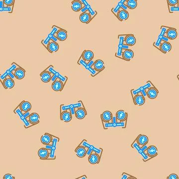 Equipment optometry vision eye vector seamless pattern Stock Illustration