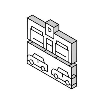 Equipment parking isometric icon vector illustration 스톡 일러스트