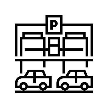 Equipment parking line icon vector illustration 스톡 일러스트