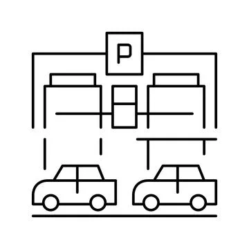 Equipment parking line icon vector illustration 스톡 일러스트