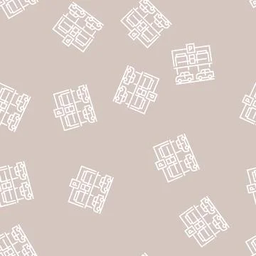 Equipment parking line seamless pattern Illustrazione stock