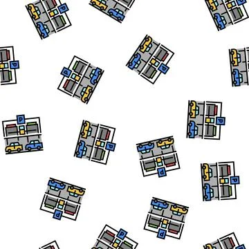 Equipment parking vector seamless pattern 스톡 일러스트