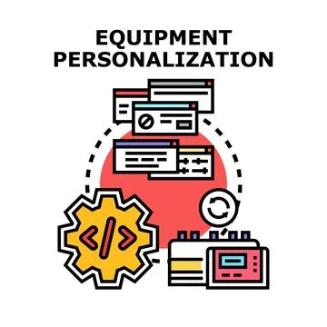 Equipment personalization concept connecting software settings and device c.. Stock Illustration