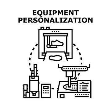 Equipment personalization concept designing custom footwear Stock Illustration