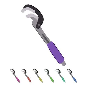 Equipment pipe wrench vector cartoon graphic Stock Illustration