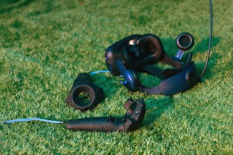Equipment for playing virtual reality. Presentation for VR club Stock Photos