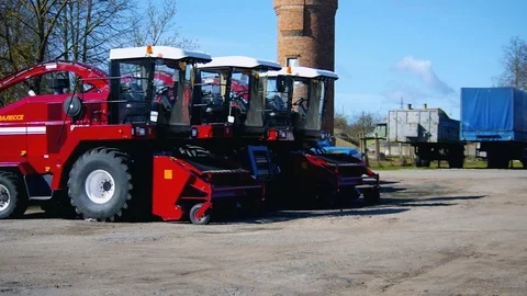 Equipment Preparing for Harvesting Stock Footage 76329289