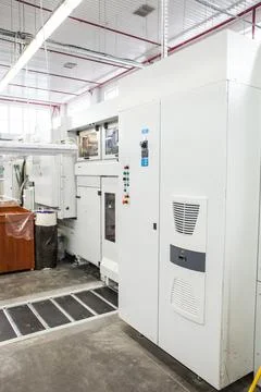 The equipment for a press. Offset machine at the printing manufacturing. Pr.. Stock Photos