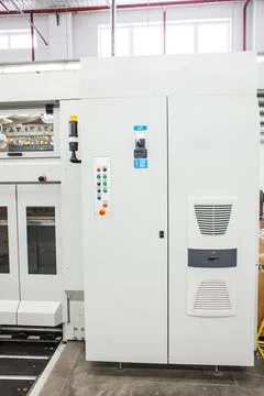 The equipment for a press. Offset machine at the printing manufacturing. Pr.. Stock Photos