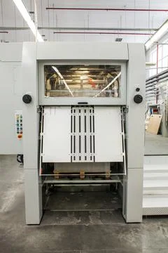The equipment for a press. Offset machine at the printing manufacturing. Pr.. Stock Photos