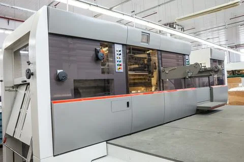 The equipment for a press. Offset machine at the printing manufacturing. Pr.. Foto stock