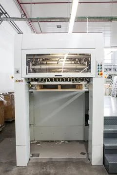 The equipment for a press. Offset machine at the printing manufacturing. Pr.. Stock Photos