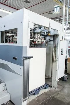 The equipment for a press. Offset machine at the printing manufacturing. Pr.. Stock Photos