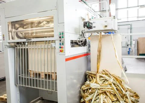 The equipment for a press. Offset machine at the printing manufacturing. Pr.. Stock Photos