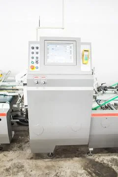 The equipment for a press. Offset machine at the printing manufacturing. Pr.. Stock Photos