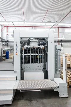 The equipment for a press. Offset machine at the printing manufacturing. Pr.. Stock Photos