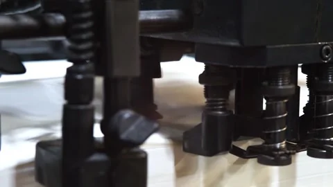 Equipment in the printing house. Offset printing machine Stock Footage 166895684