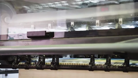 Equipment in the printing house. Offset printing machine Stock Footage 167971552