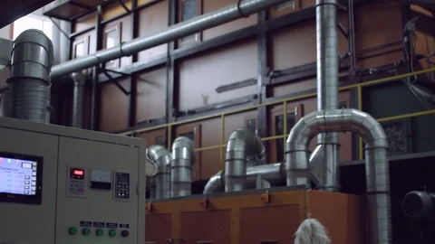 Equipment for the processing of down feather Stock Footage 118443512