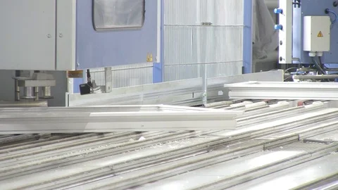 Equipment for the production of plastic windows Stock Footage 103373039