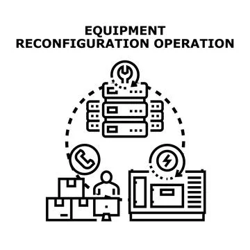 Equipment reconfiguration operation and technical support 库存插图