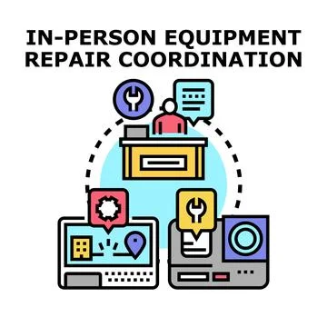 Equipment repair coordination process providing technical support Stock Illustration