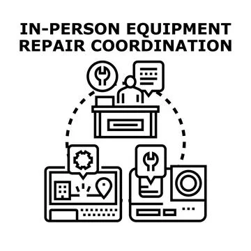 Equipment repair coordination process providing technical support Stock Illustration