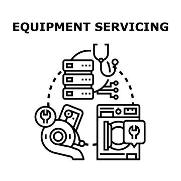Equipment servicing and technical maintenance concept 库存插图