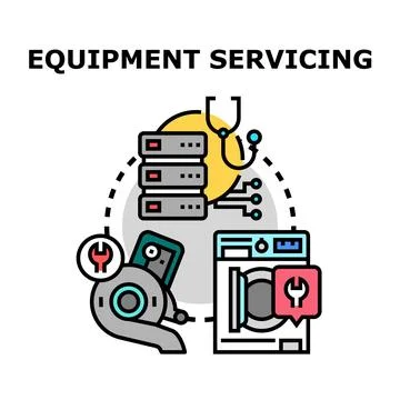 Equipment servicing and technical maintenance concept Stock Illustration