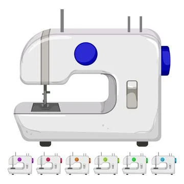 Equipment sew machine cartoon vector graphic Illustrazione stock