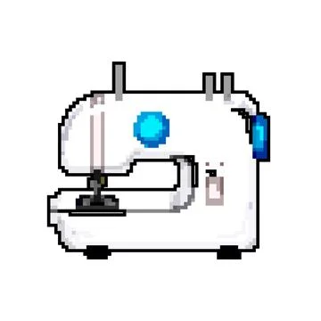 Equipment sew machine game pixel art vector illustration Stock Illustration