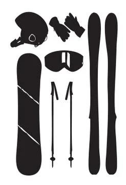 Equipment for skiing Stock Illustration