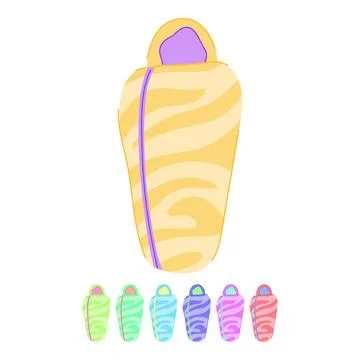 Equipment sleeping bag vector cartoon graphic Stockillustratie