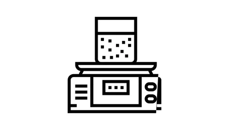 Equipment for soil testing and weight measuring line icon animation Stock Footage 164832133