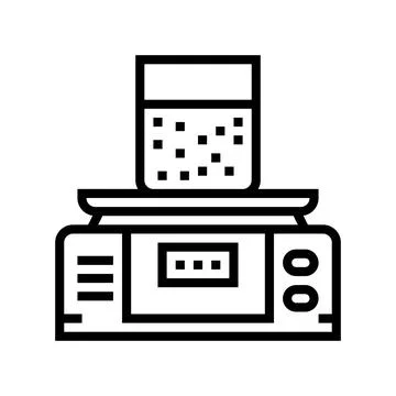 Equipment for soil testing and weight measuring line icon vector illustration Stock Illustration