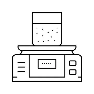Equipment for soil testing and weight measuring line icon vector illustration Illustrazione stock