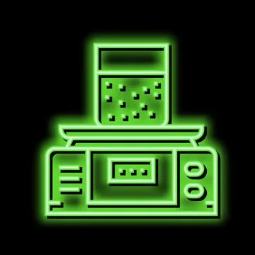 Equipment for soil testing and weight measuring neon glow icon illustration Illustrazione stock