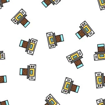 Equipment for soil testing and weight measuring vector seamless pattern Stock Illustration