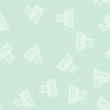 Equipment for soil testing and weight measuring line seamless pattern Stock Illustration