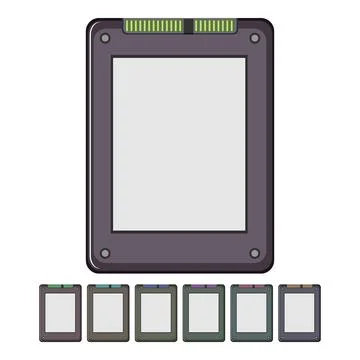 Equipment ssd storage cartoon vector graphic 库存插图