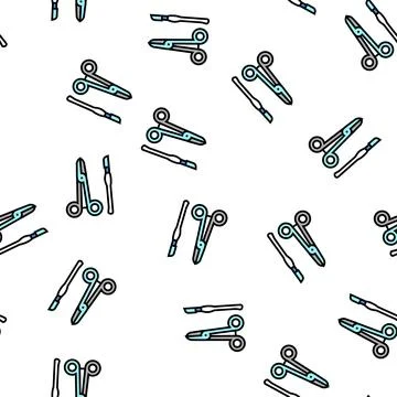 Equipment surgery vector seamless pattern Stock Illustration