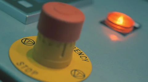 Equipment switching panel with a flashing warning lamp  Stock Footage 61547077
